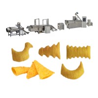 Fried corn chips snack food making machine processing line