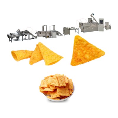 Automatic fried corn bugles flat chips puff snacks food extruder making machines