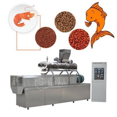 Automatic extruder puffed fisheries floating and sinking feed processing making machine for fish shrimp pet