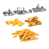 Fried puffed extrusion salad stick plain cracker snacks frying line making machine for sale