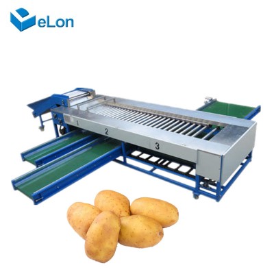 Supermarket potato sorting and packaging machine